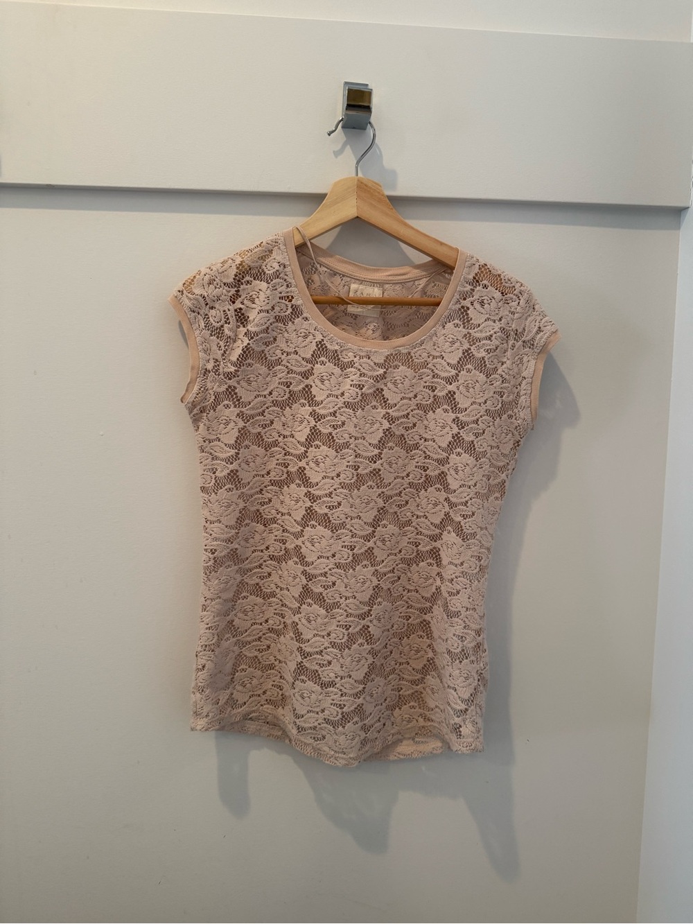 Zara Lace Overlay Cap Sleeve Top - Blush/Cream